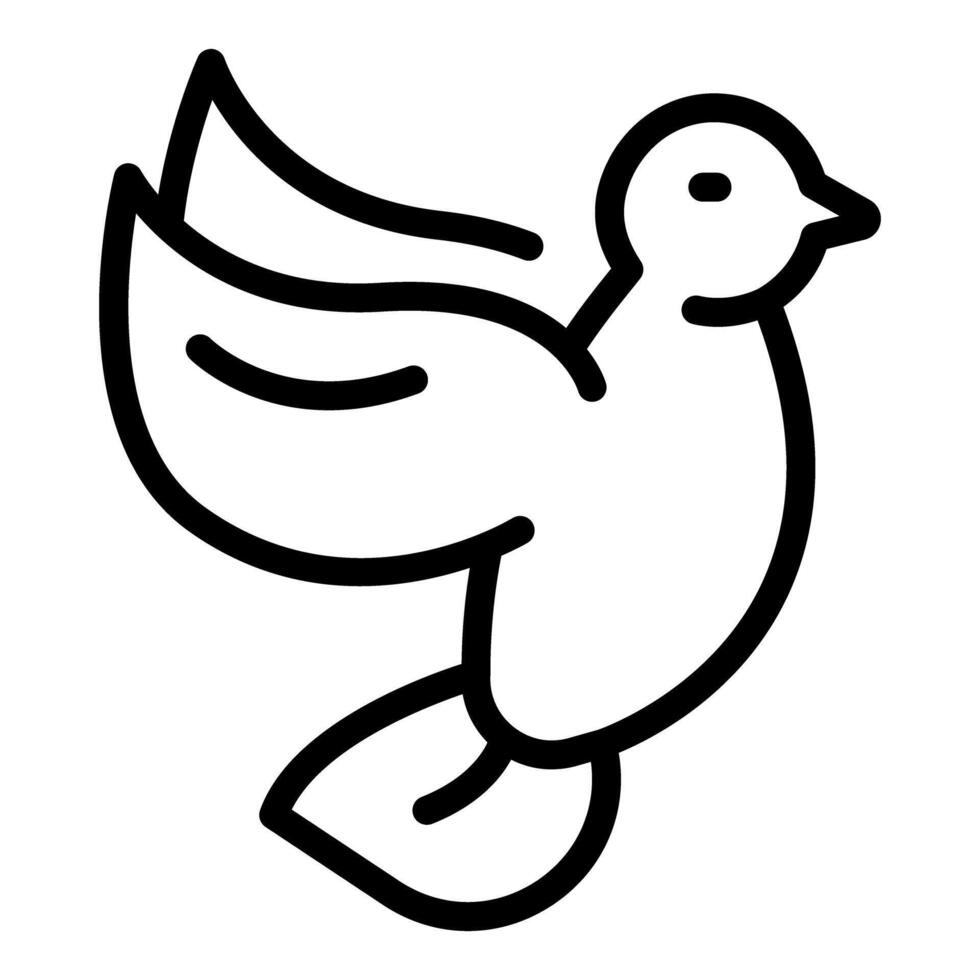 Simple black and white duck illustration vector