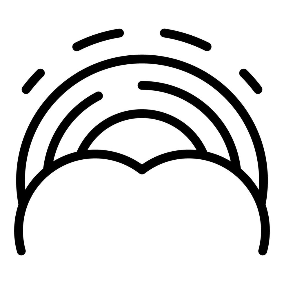 Black and white line art of a sunrise vector