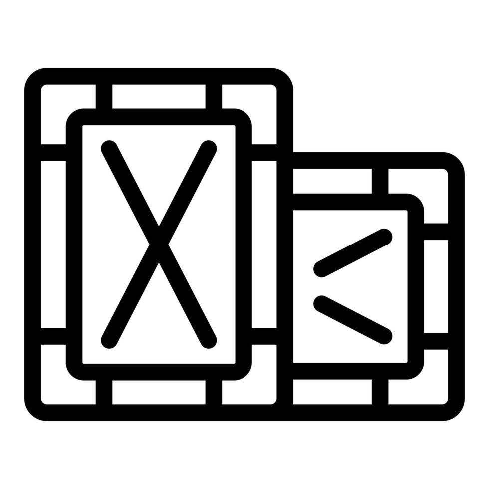 Black and white line art of abstract geometric shapes, minimalist style vector