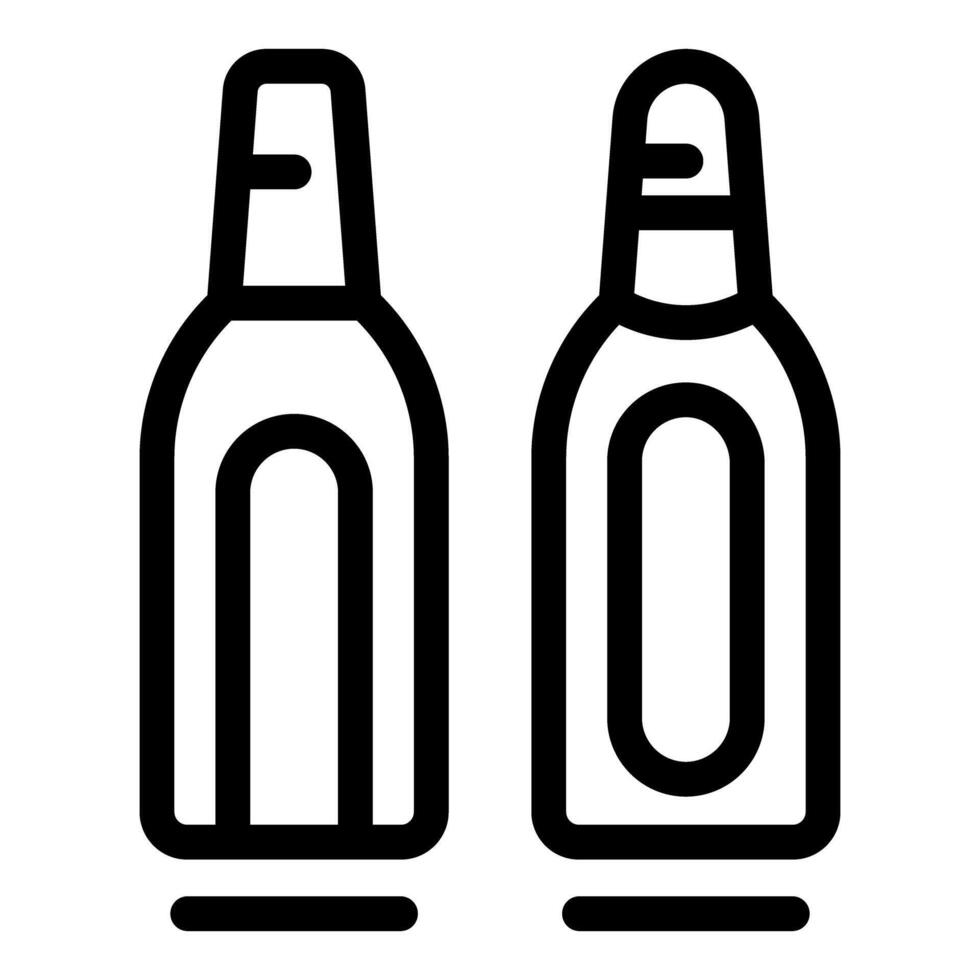 Black line art of two sauce bottles vector
