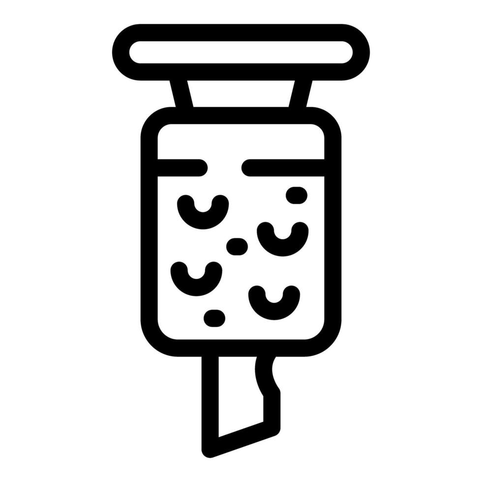 Simple black and white illustration of an iv drip, suitable for medical graphics vector