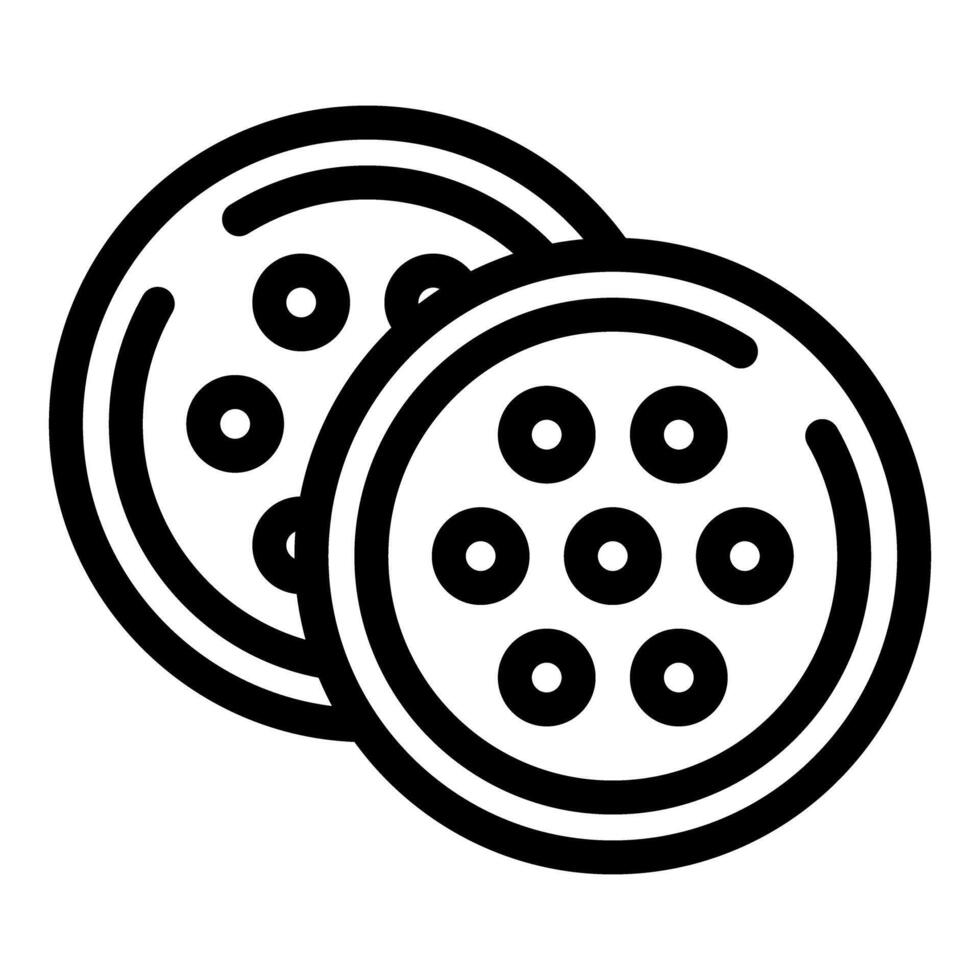 Black and white illustration of cookies vector