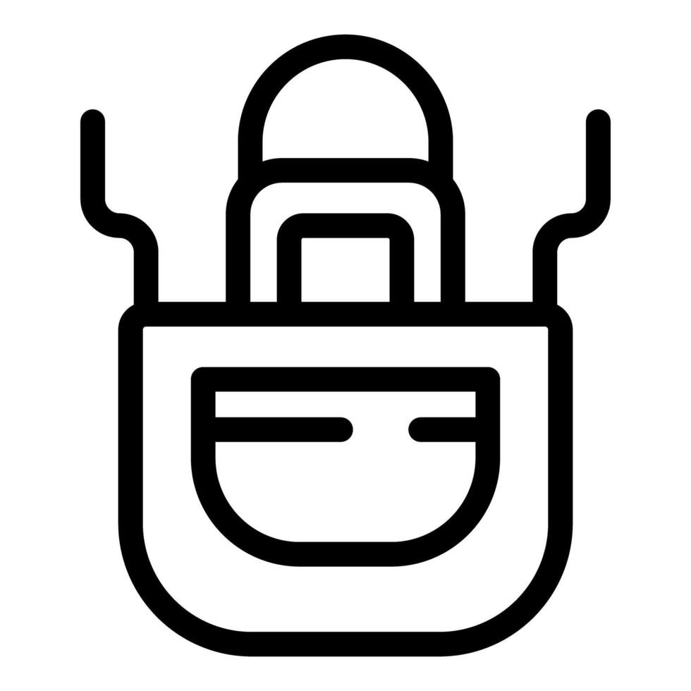 Black and white outline of a backpack icon vector
