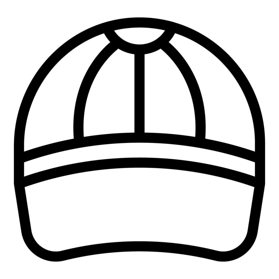 Black and white line art of safety helmet vector