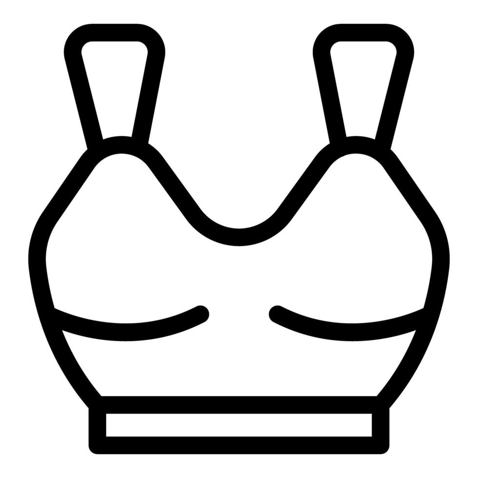 Line art sports bra icon vector