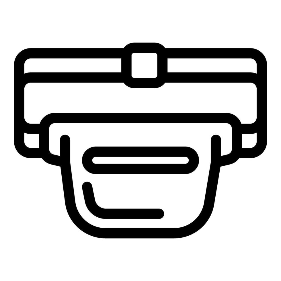 Black and white line art of a briefcase vector