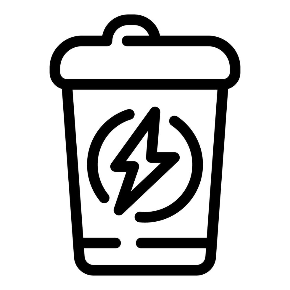 Battery recycling bin line icon vector