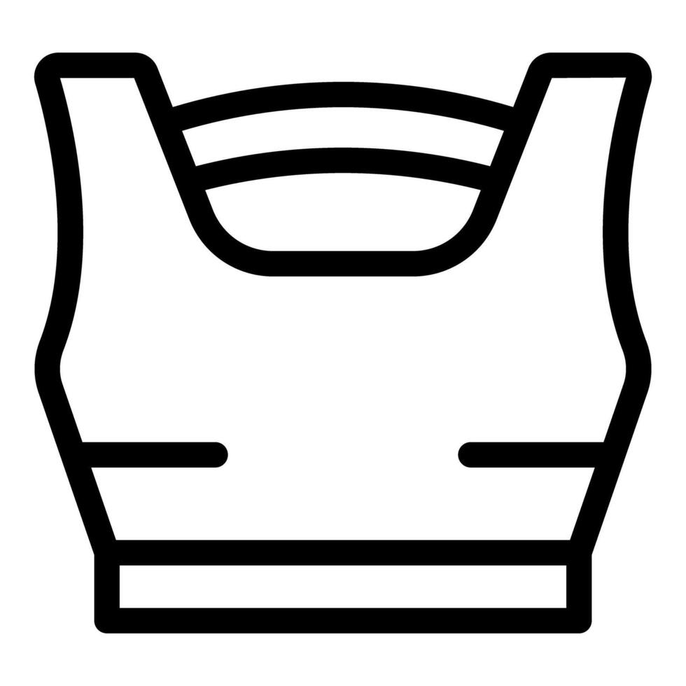 Black and white line art of a bulletproof vest, suitable for security and protection themes vector