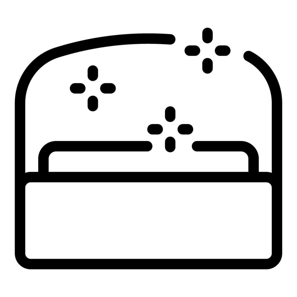 Black and white illustration of a minimalist bread loaf icon vector
