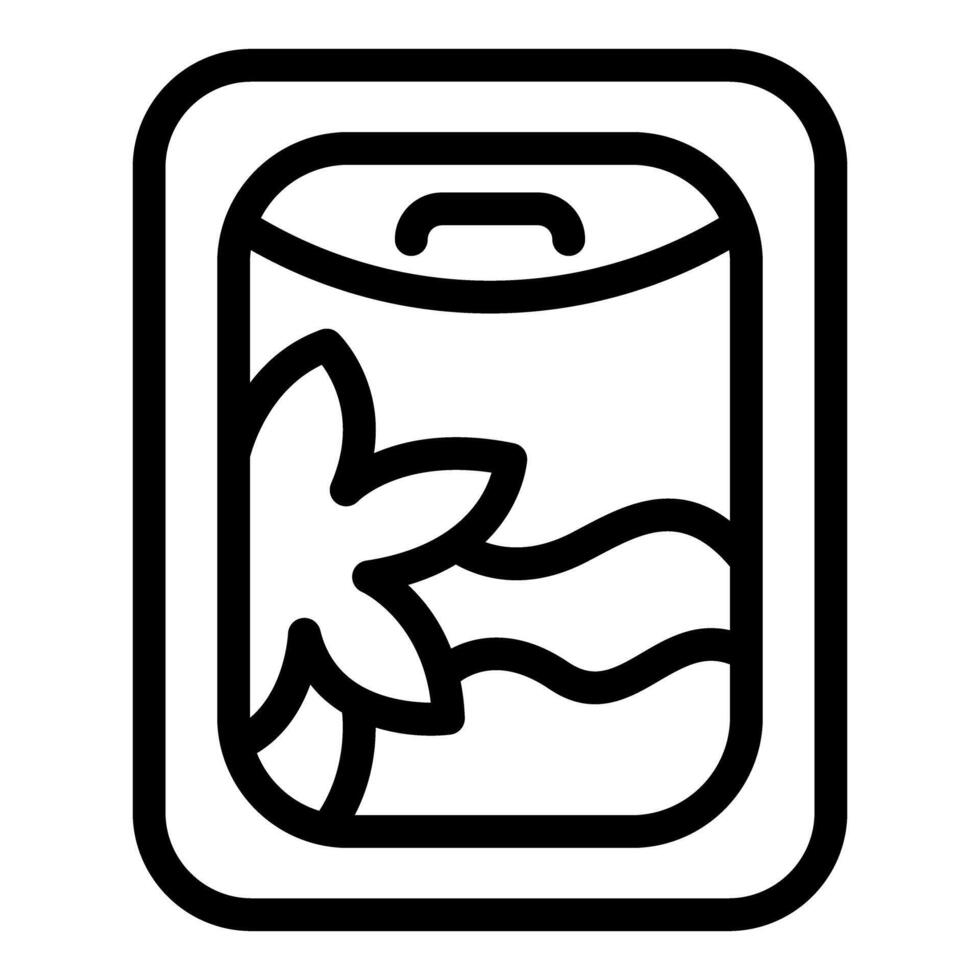 Line art illustration of canned fish icon vector