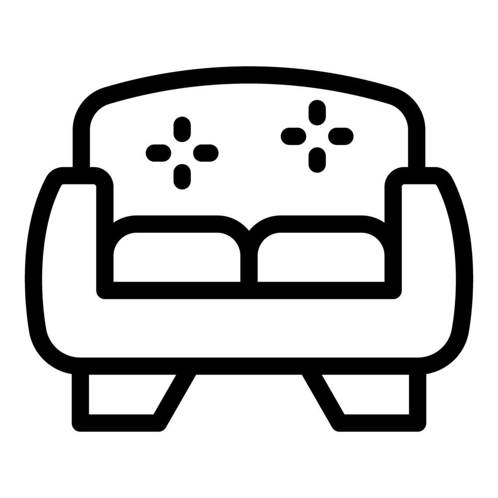 Line art icon of a comfortable sofa vector