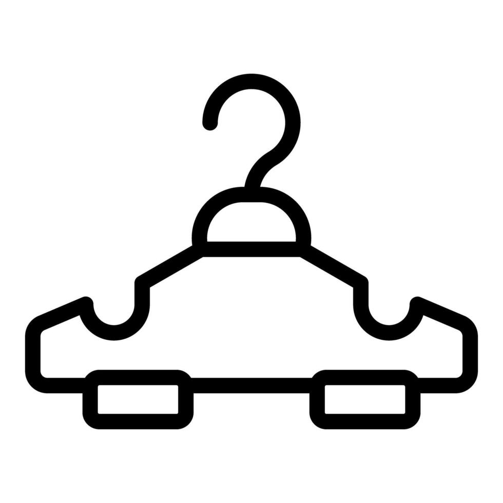 Black line icon of clothes hanger vector