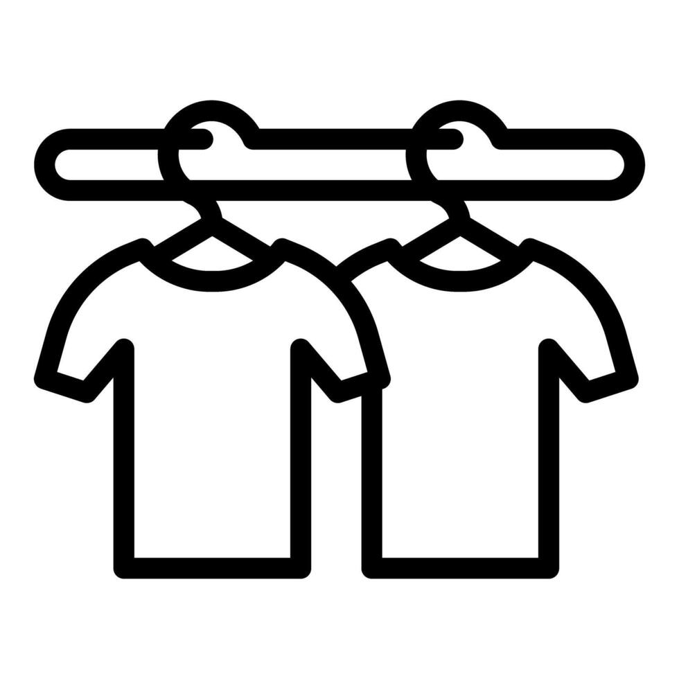 Pair of tshirts on hanger icon vector