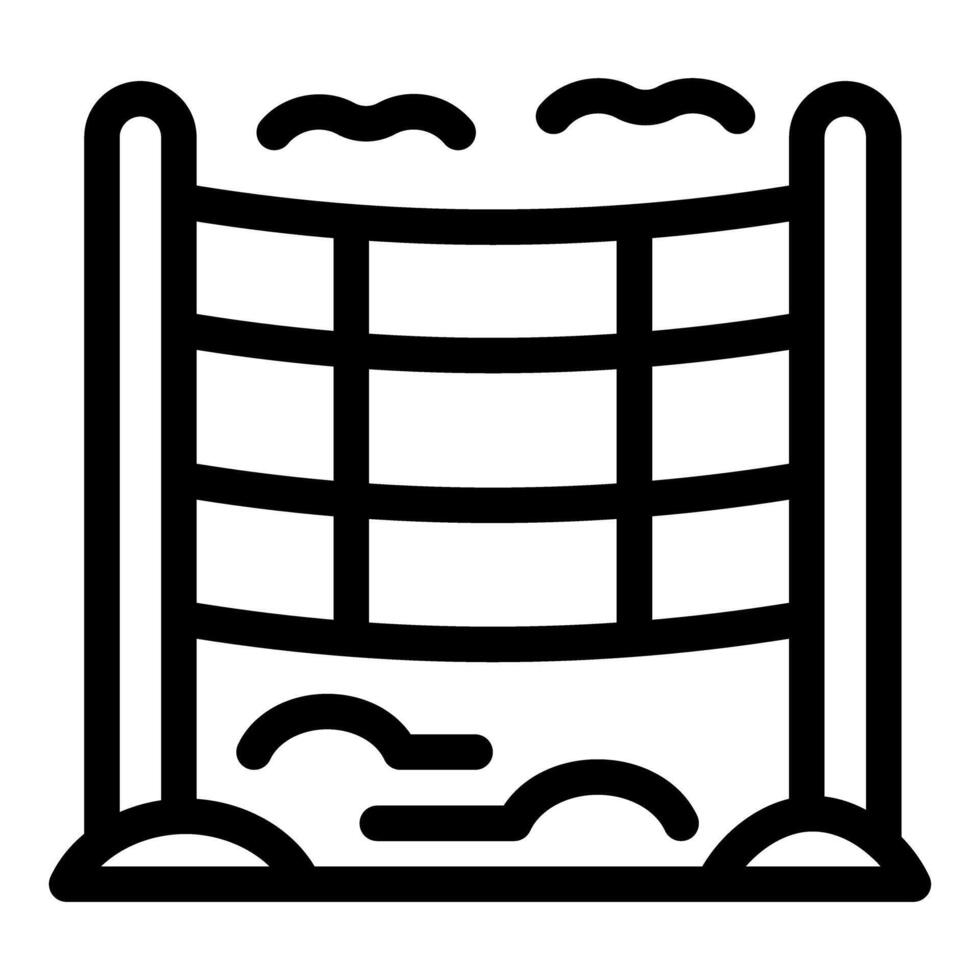 Black and white volleyball net icon vector