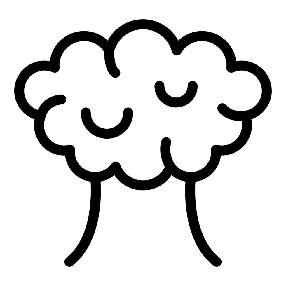 Simple line drawing of a cartoon brain, perfect for educational content vector