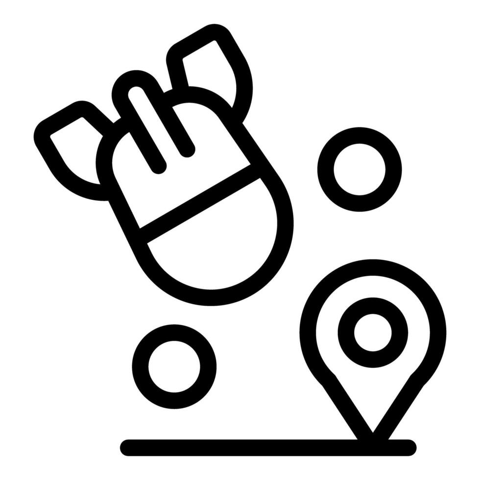 Digital hand cursor with map pins icon vector