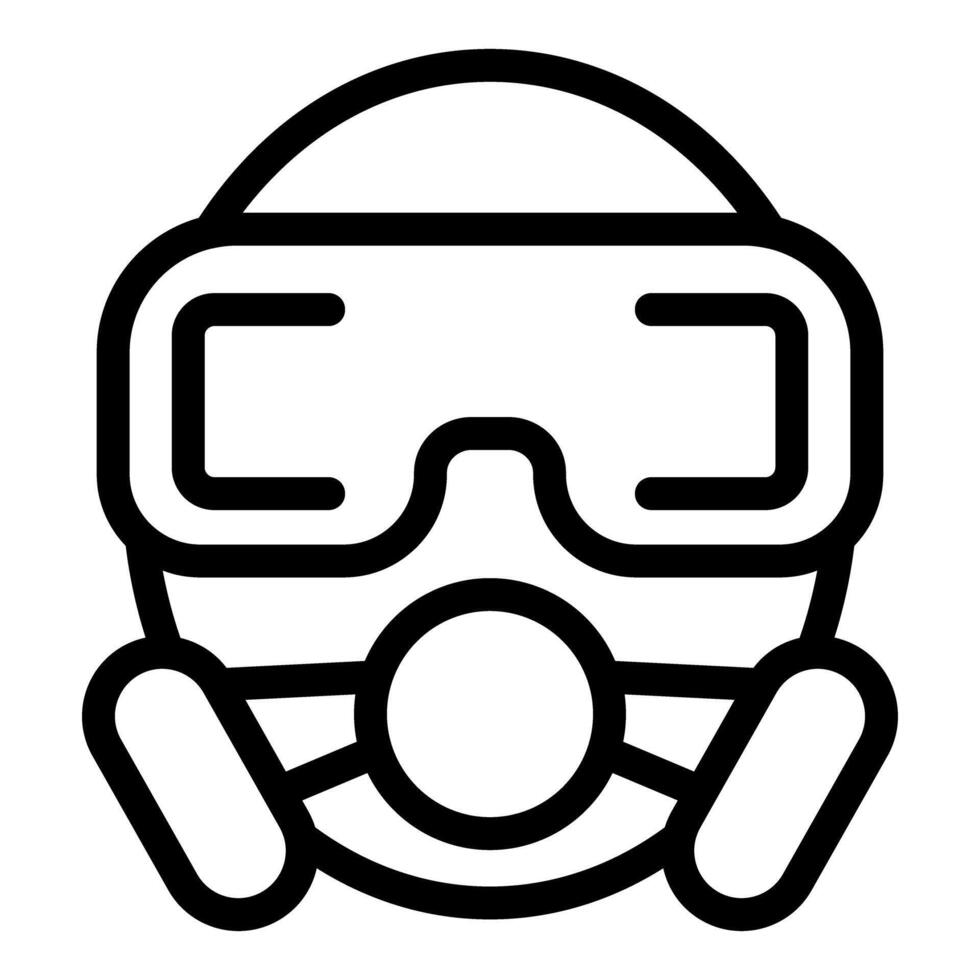 Safety goggles and respirator line icon vector