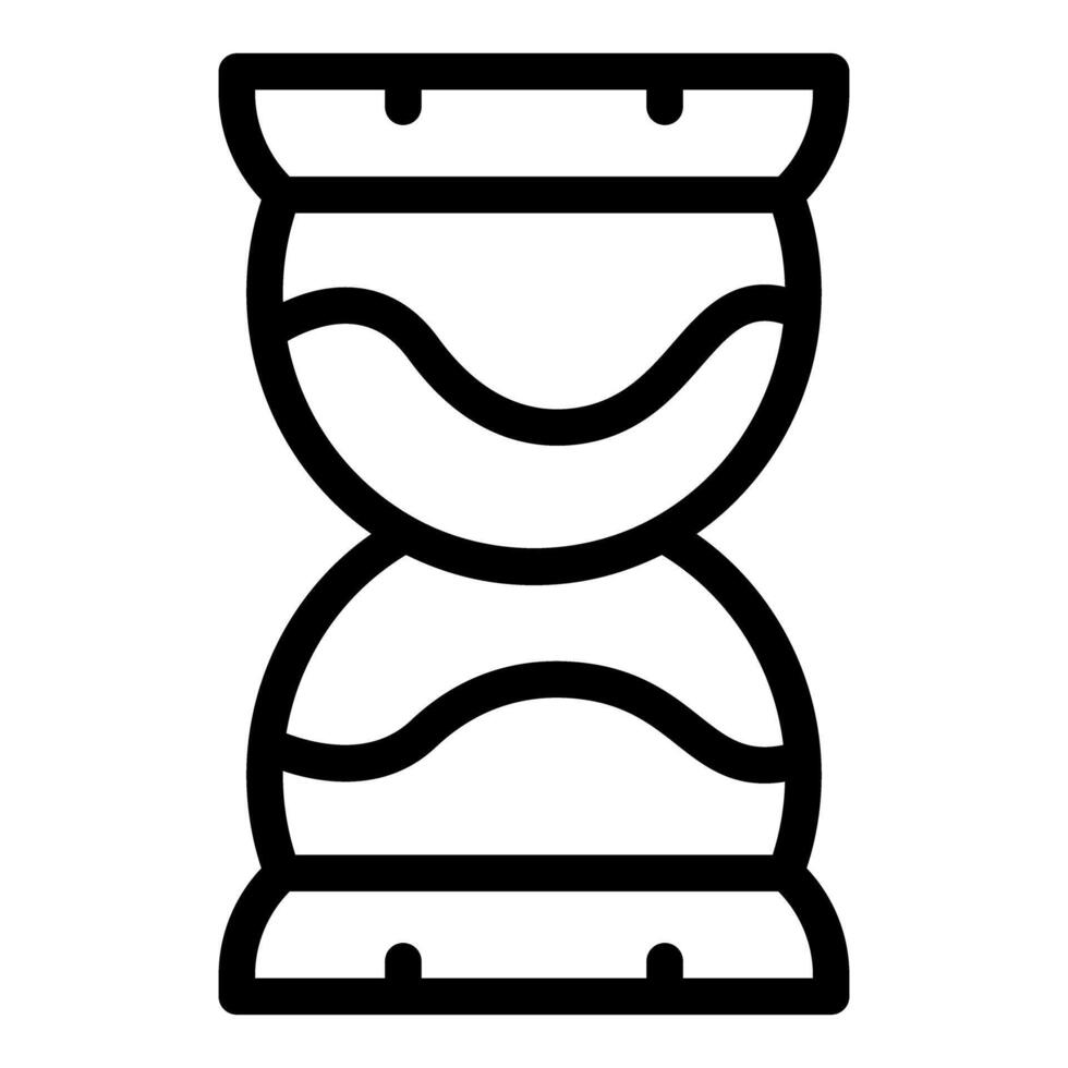 Black and white line art of an hourglass vector