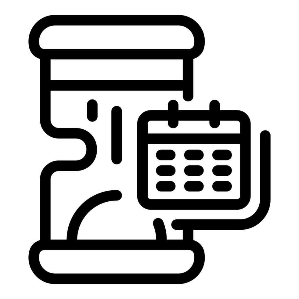 Line art icon of gastroenterology and calendar vector
