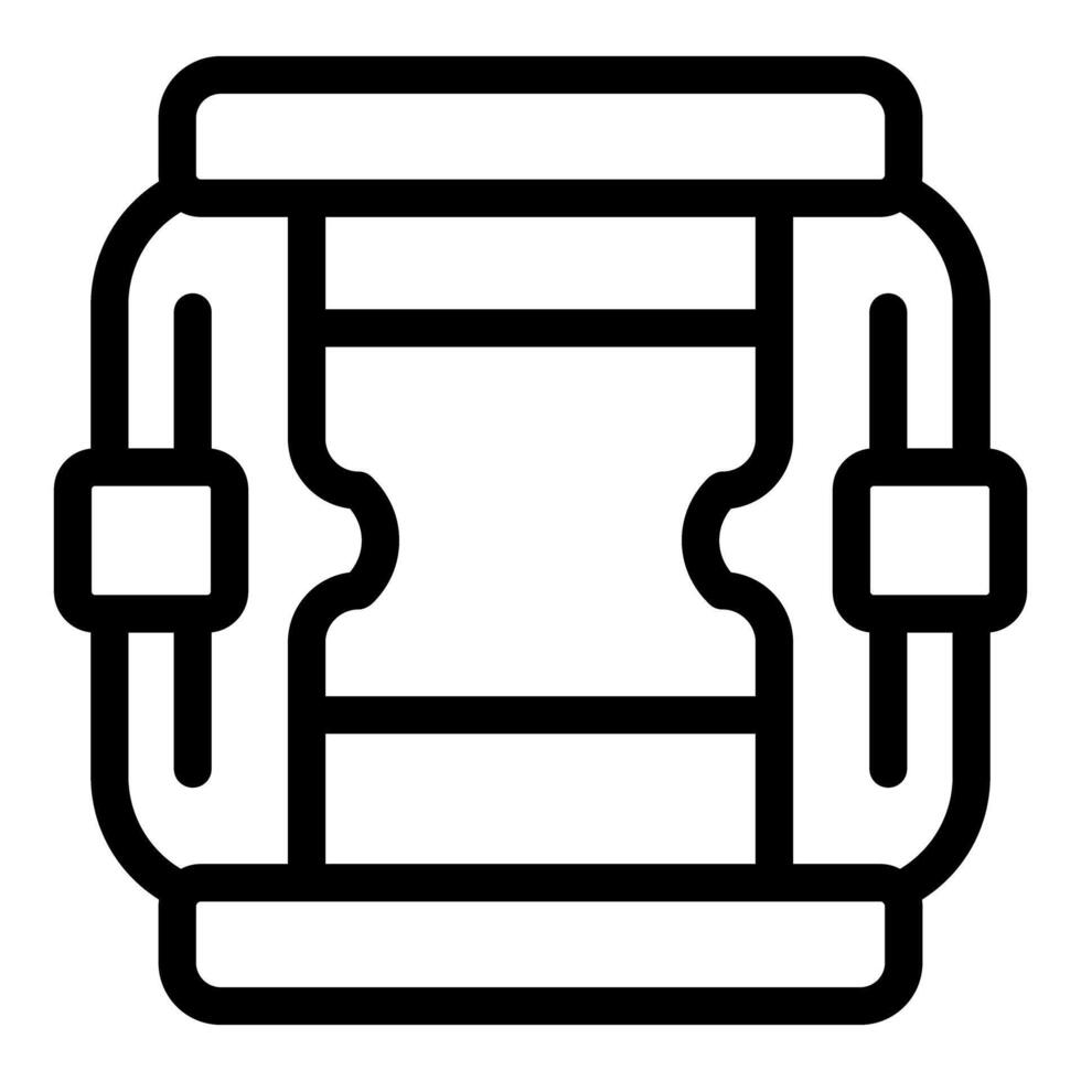 Black and white line art of a seat belt icon vector
