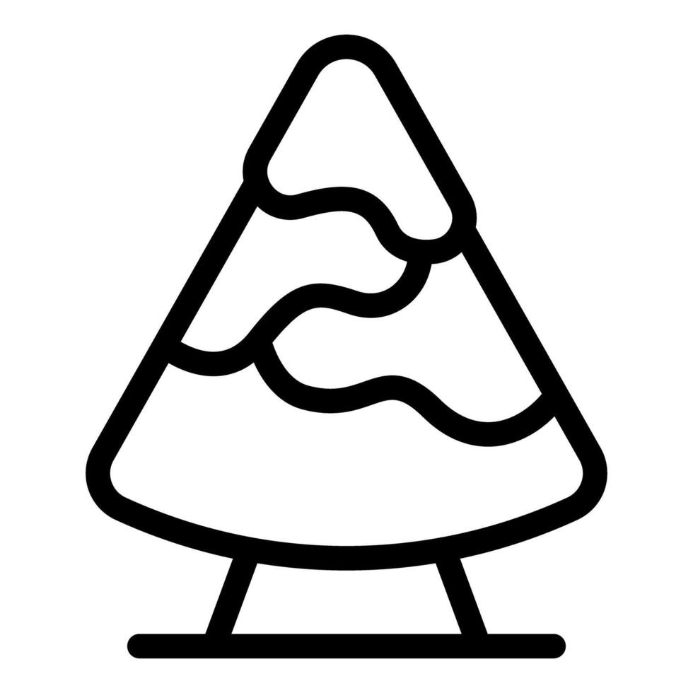 Simplified black and white christmas tree icon vector