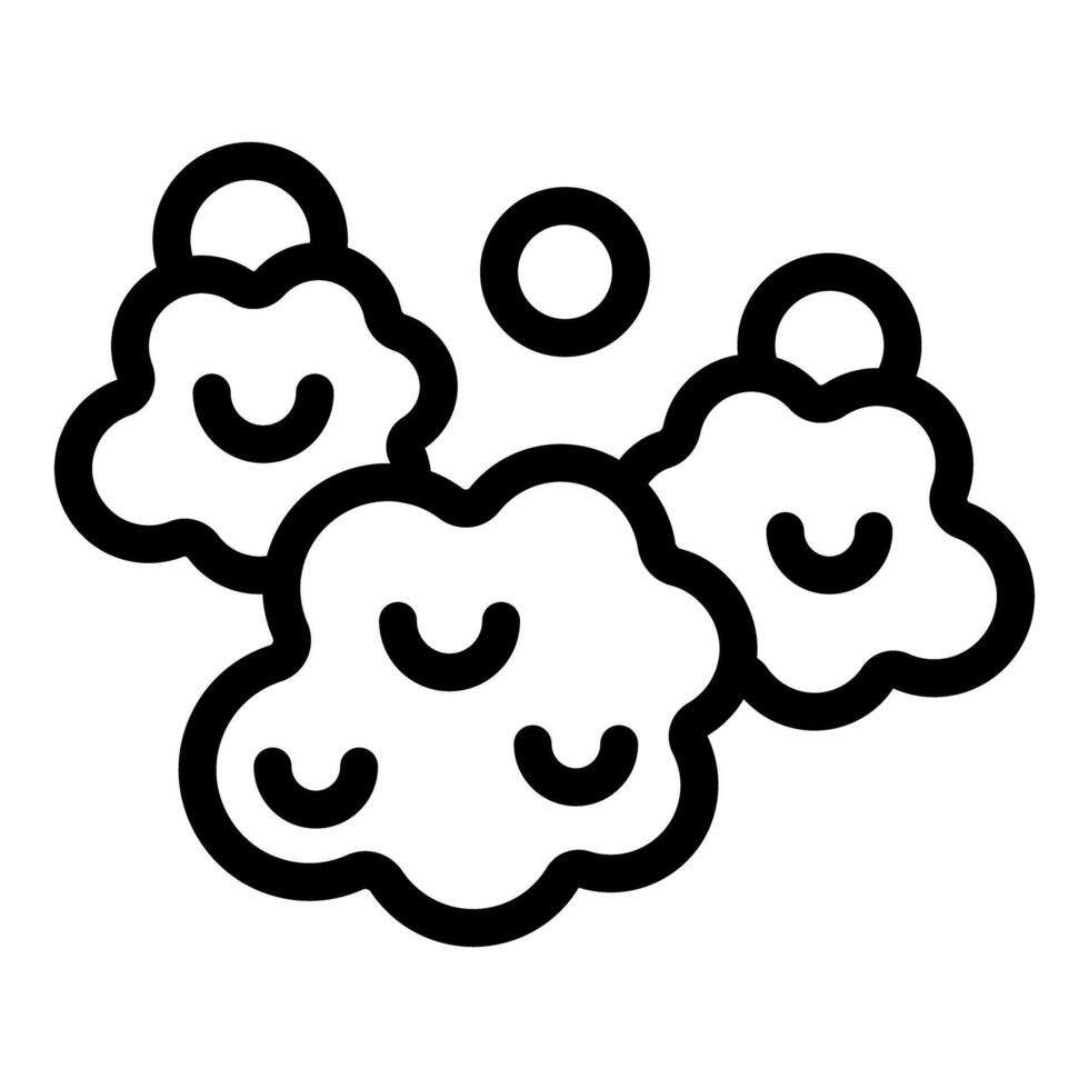 Simplistic black and white illustration of clouds and sun vector