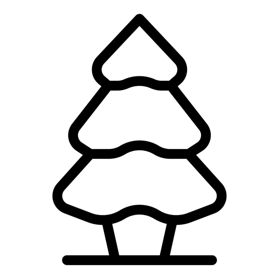 Simplistic black and white christmas tree icon vector