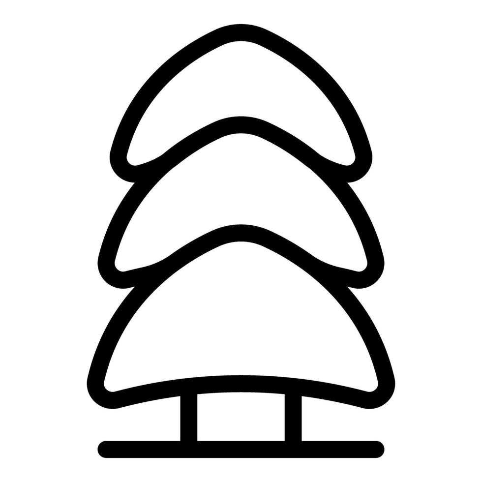 Simplified black and white pine tree icon vector