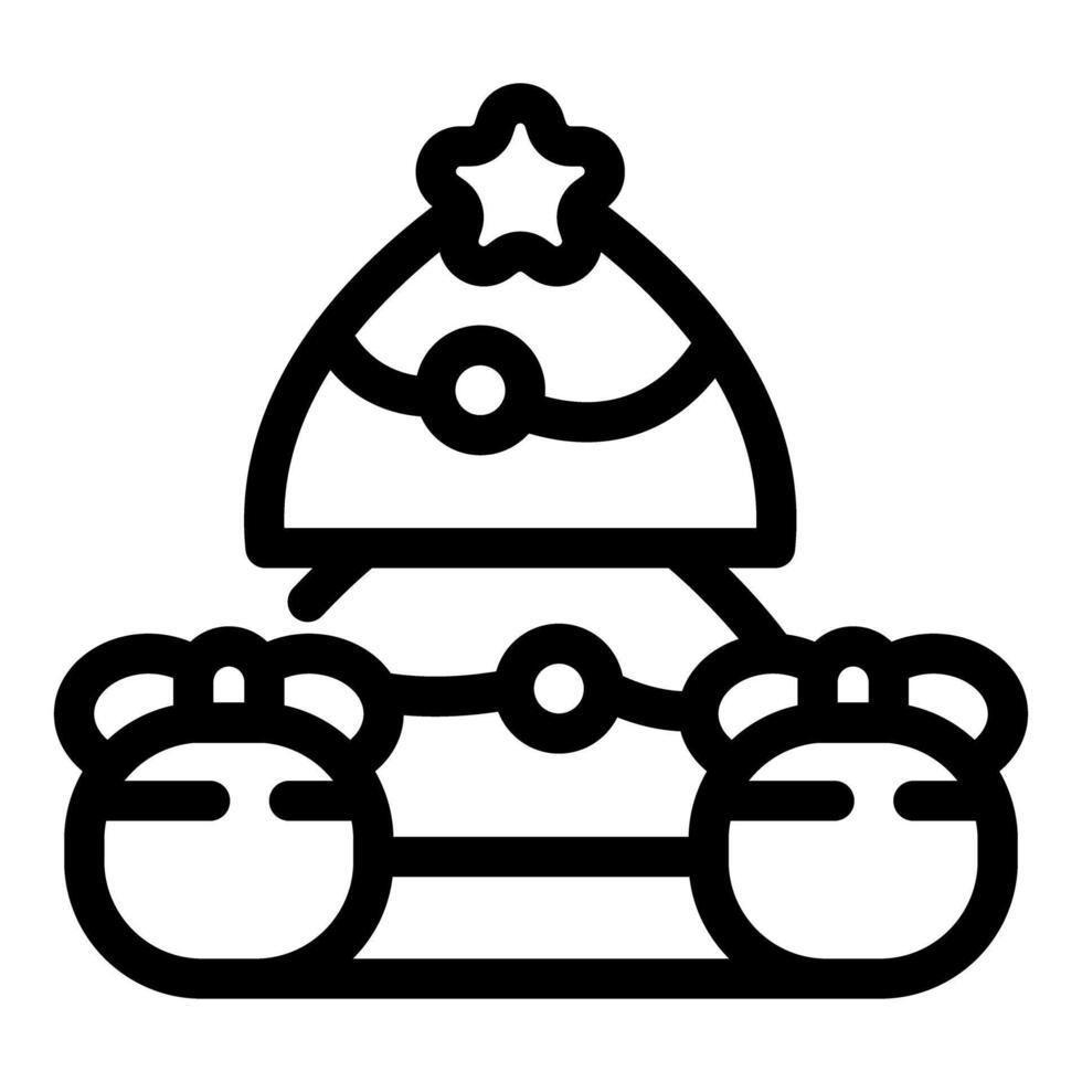 Santa claus icon in line art style vector