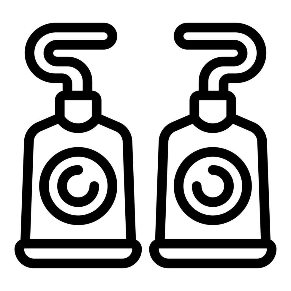 Hand sanitizer bottles line art icon vector