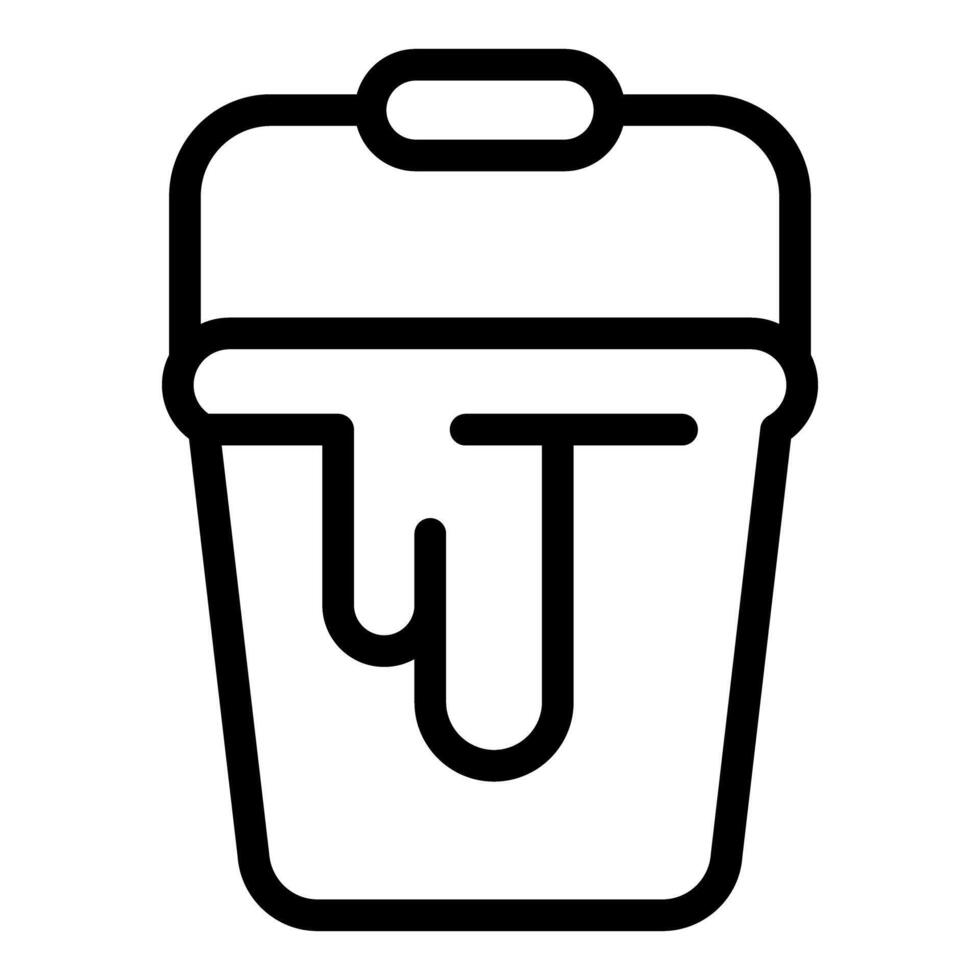 Black and white line art of a trash bin vector