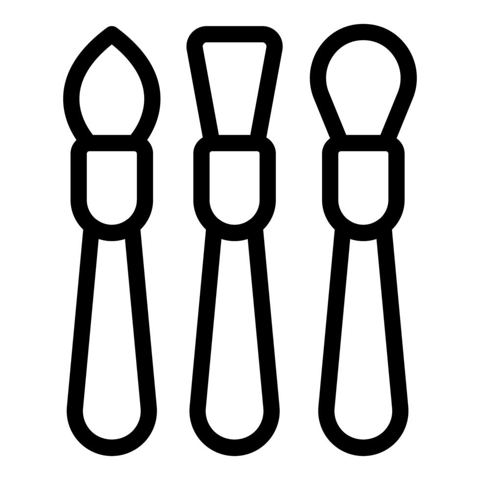 set of art brushes icon vector