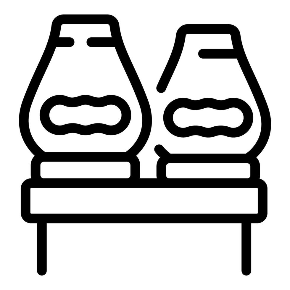 Twin salt and pepper shakers on table line art vector