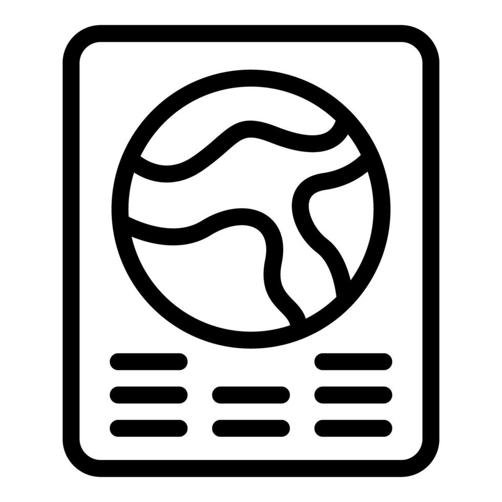 Passport icon with globe illustration vector