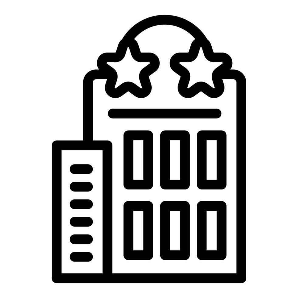 Hotel rating icon with stars and building vector