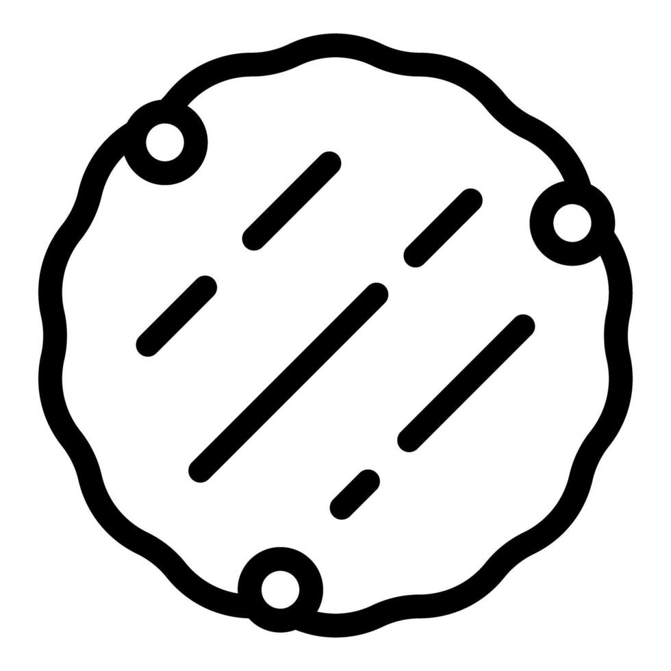 Simple circular mirror line art illustration vector