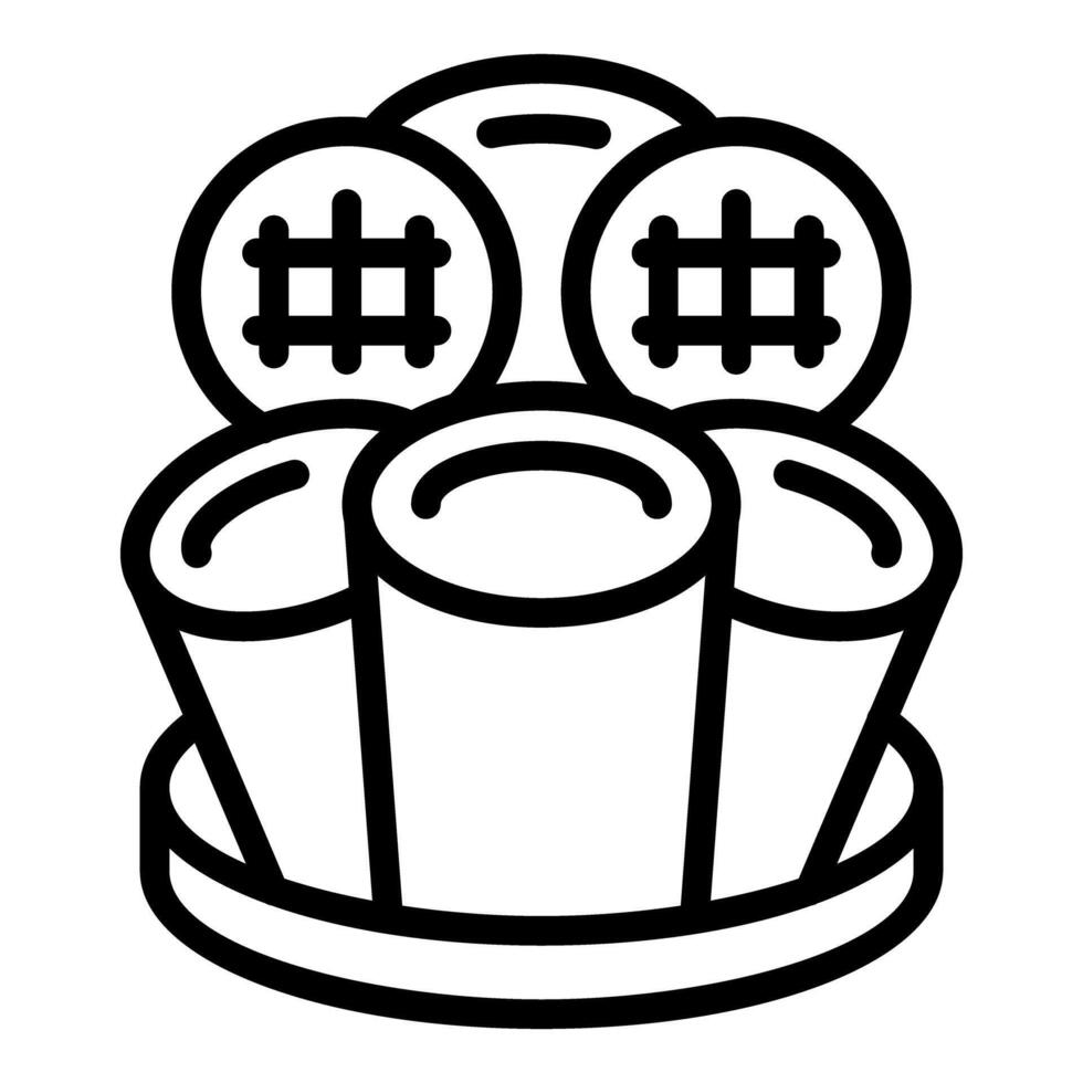 Dim sum line art illustration vector