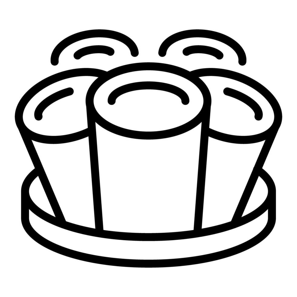 Black and white line art of a sushi roll vector