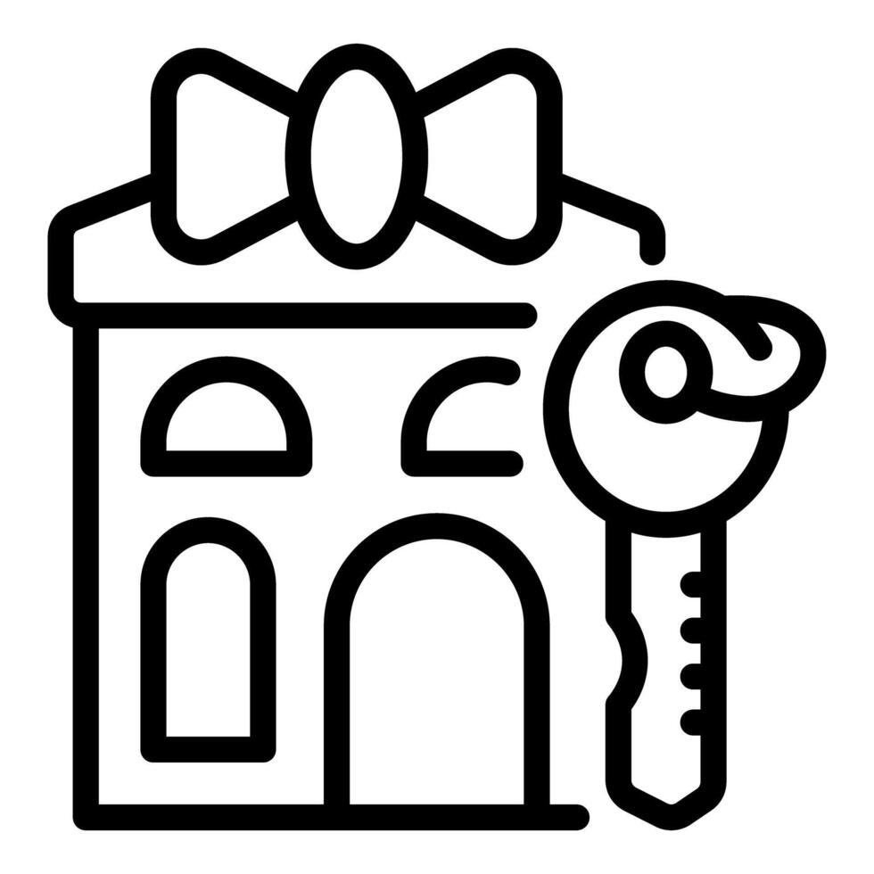Handdrawn house and key icon vector