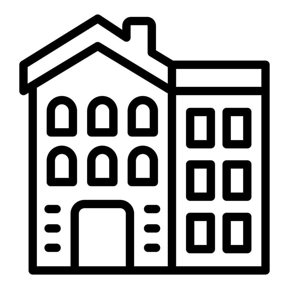 Stylized line art illustration of a building vector