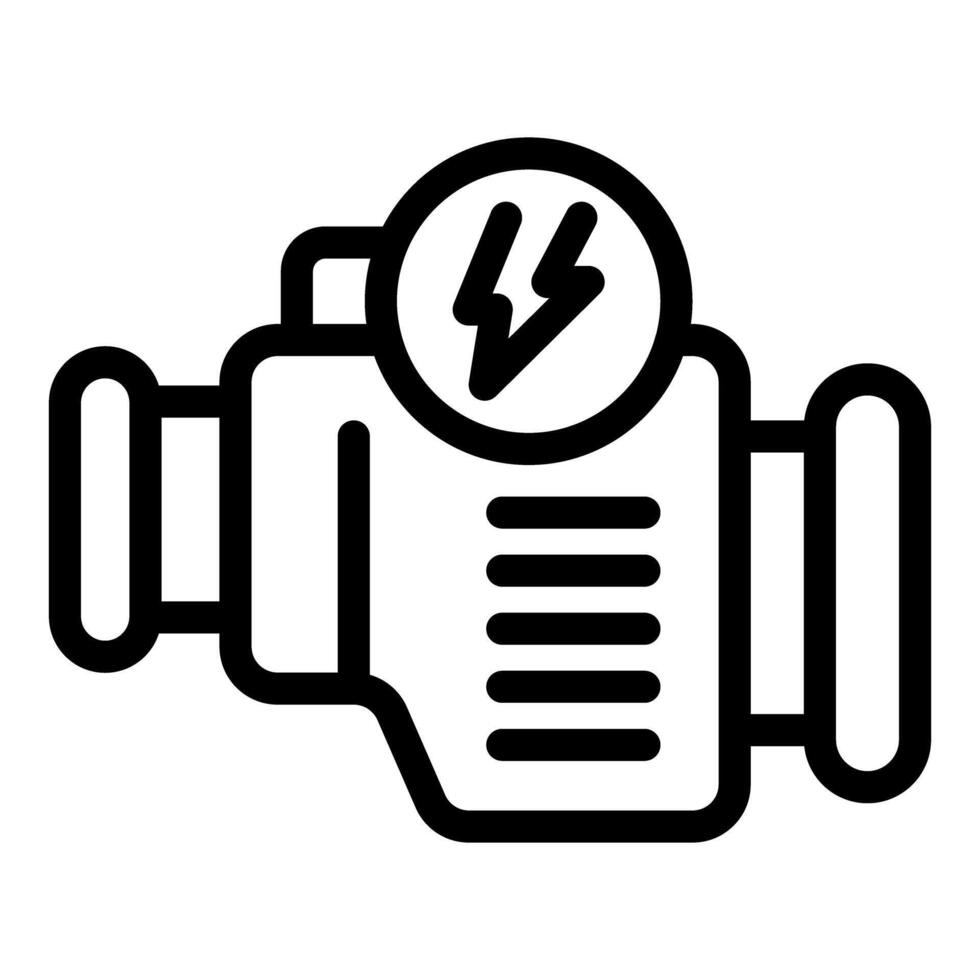 Modern electric engine icon illustration in black and white, isolated on a background vector