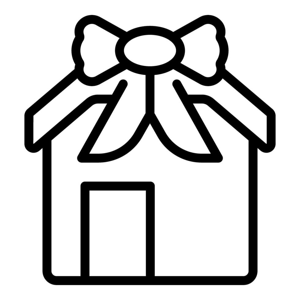 Giftwrapped house icon with bow vector