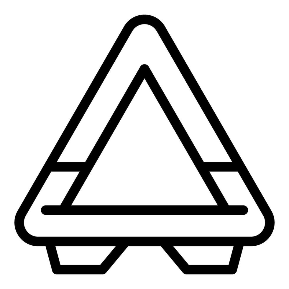 A simple line art icon of a triangular wall shelf vector