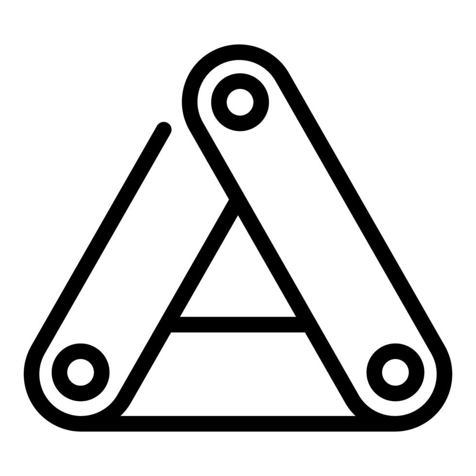 Geometric triangle with articulated joints icon vector