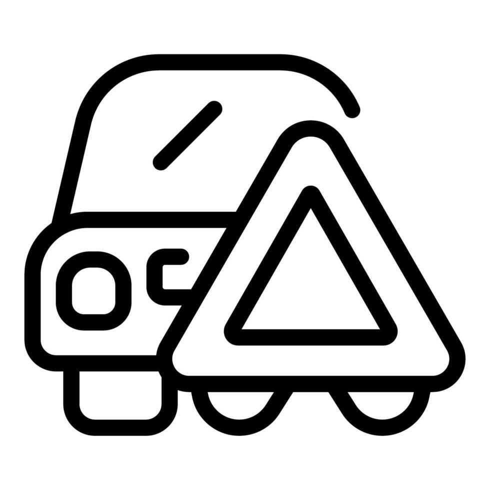 Snow plow warning sign illustration vector