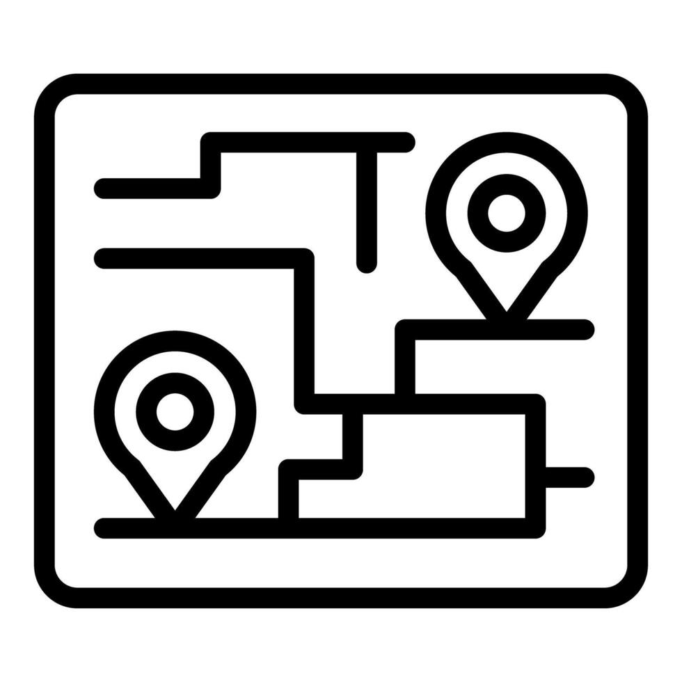 Abstract map with gps pins icon vector