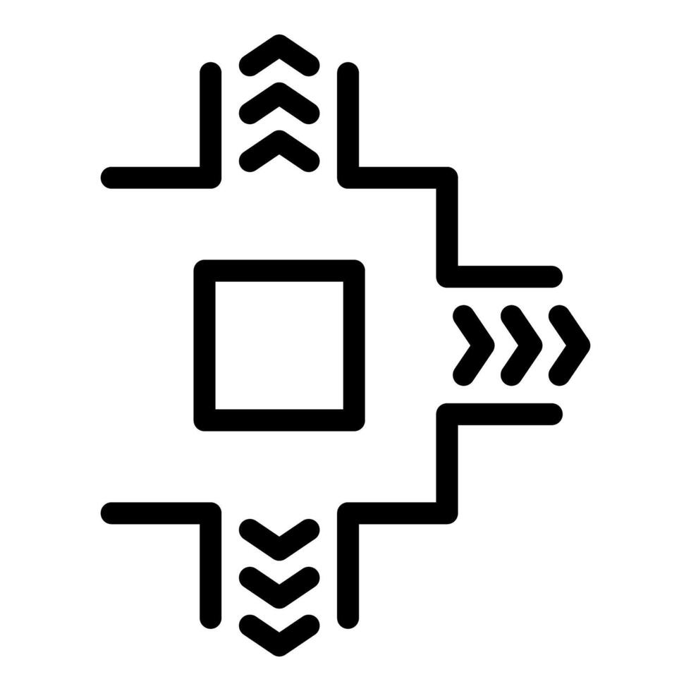 Black outline icon symbolizing digital transformation and technology integration vector