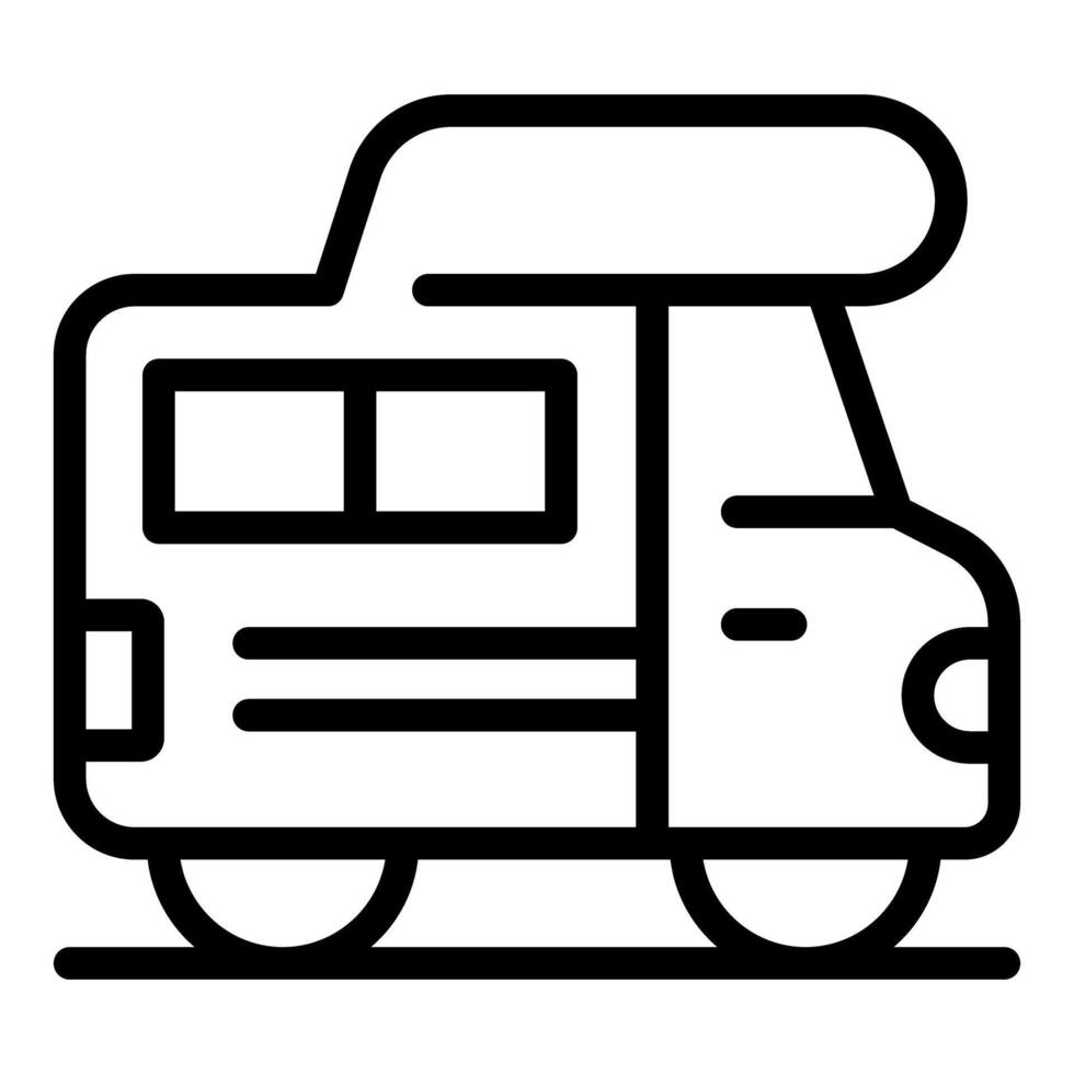 Line art icon of a recreational vehicle vector