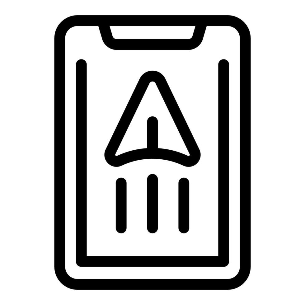 Mobile upload icon line art vector