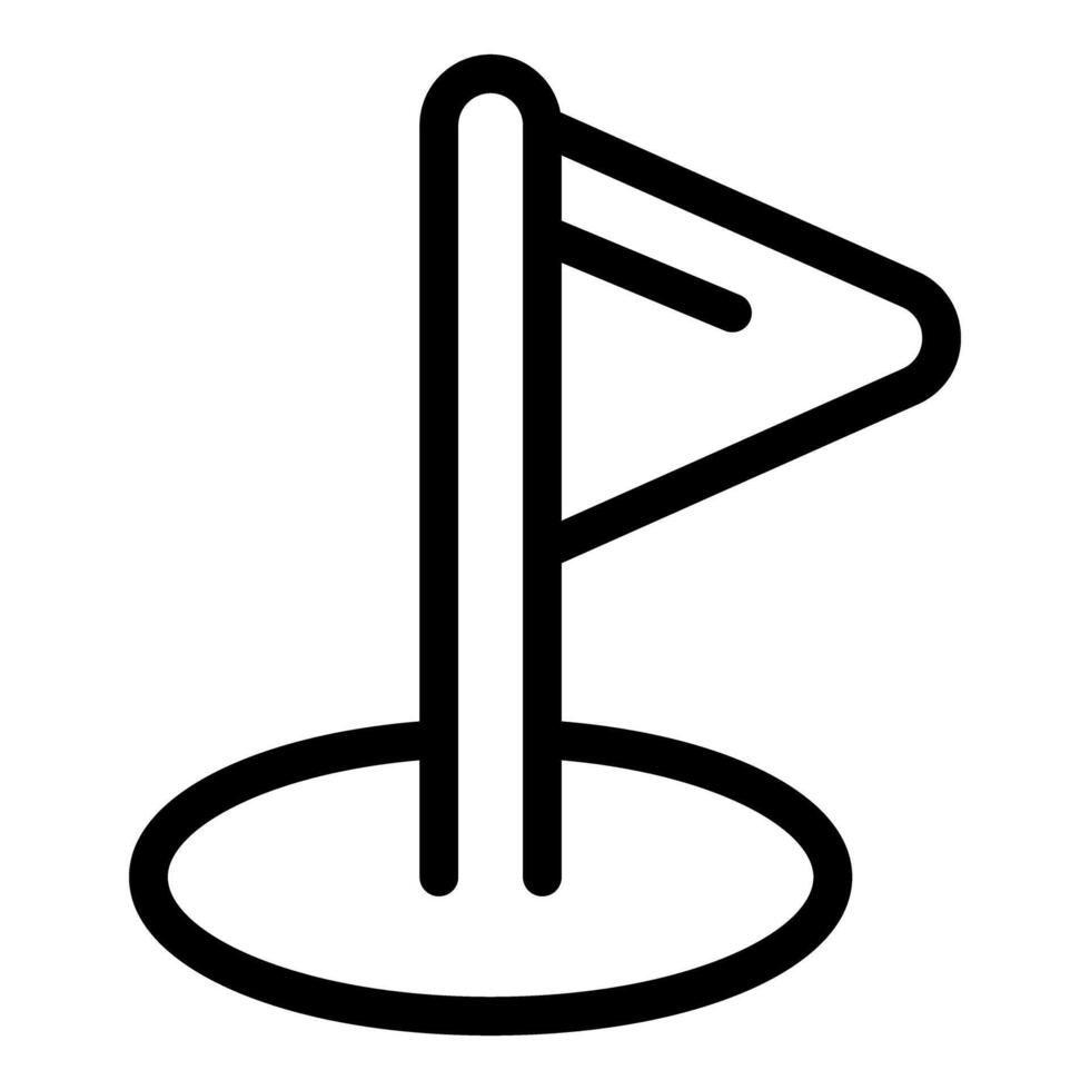 Simplified black and white outline of a flag icon vector